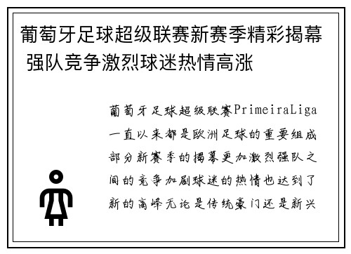 葡萄牙足球超级联赛新赛季精彩揭幕 强队竞争激烈球迷热情高涨